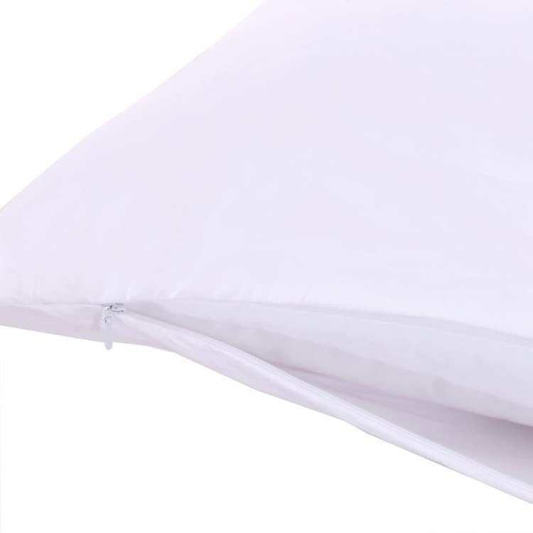 Royal Bedding 2 Pillow Protectors, Zippered Hypoallergenic Down Proof Pillow Covers, 600 Thread-Count - 100 % Cotton Pillows Protector, White, Standard / Queen Size - Image 2